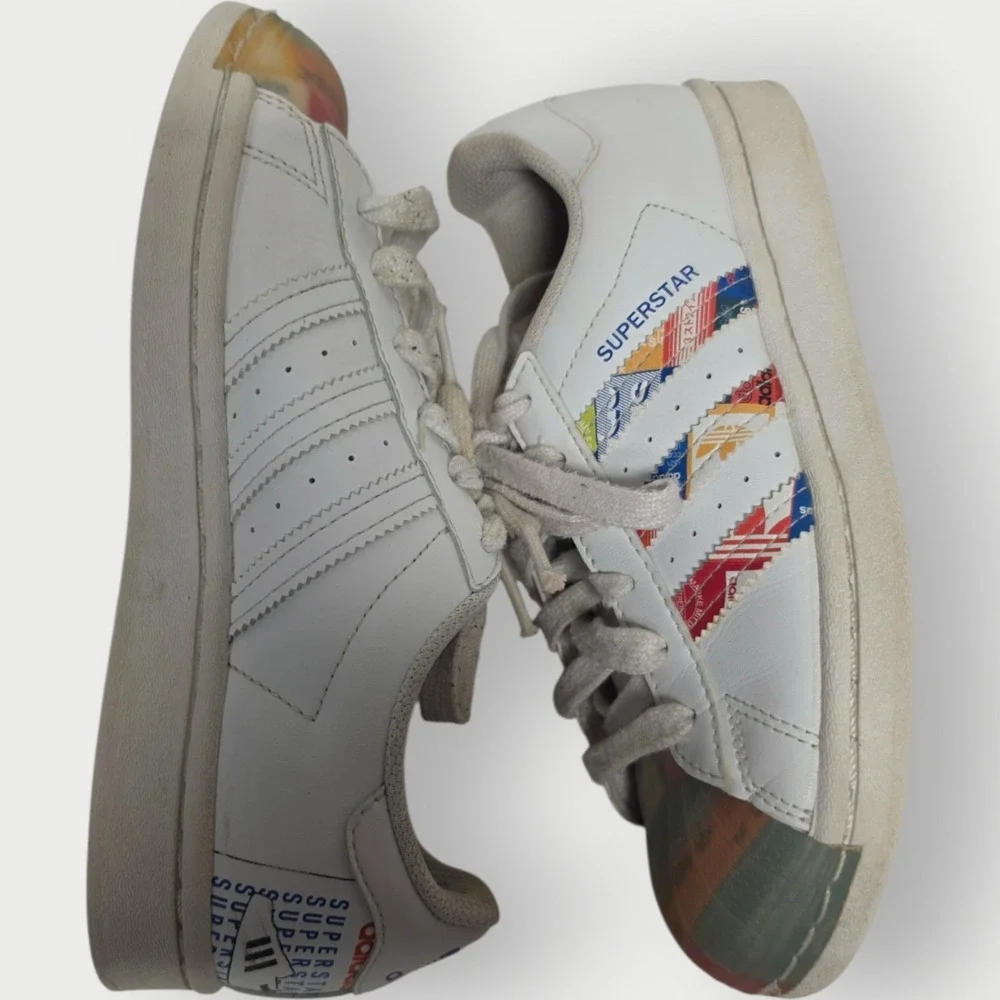 Adidas Superstar White Clear Shell Toe Shoes Sneakers‎ Mens Size 4.5 GX2717